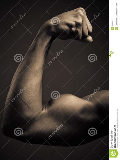 Young African American Man Flexing Biceps Stock Photo Image Of