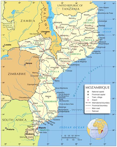 Mozambique Map And Mozambique Satellite Images