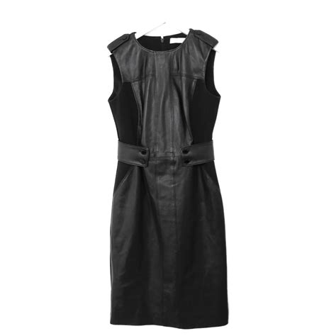 Tory Burch Luisa Leather Dress Black Ref367656 Joli Closet