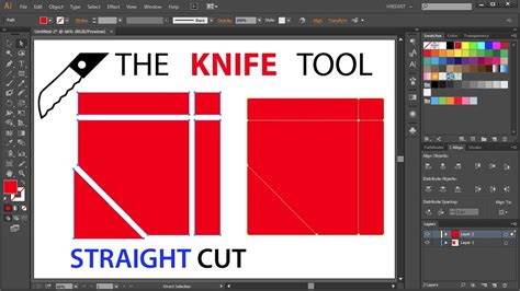 How To Make A Straight Cut With The Knife Tool In Adobe Illustrator