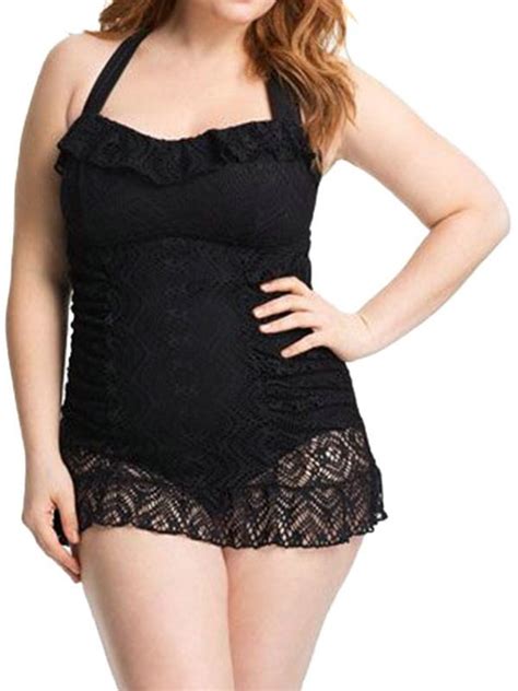 Summerkii Summerkii Women Sexy Plus Size See Through Lace Bikini Swimsuit Walmart Com