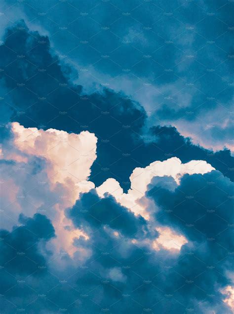 Dark Blue Sky Clouds Texture By Antrisolja Photography On