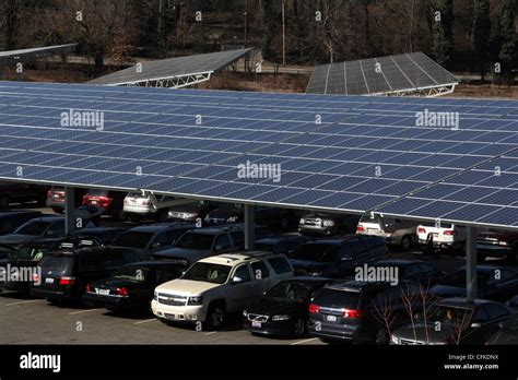 Solar Panels Covering Parking Lot Cincinnati Zoo Ohio Stock Photo Alamy