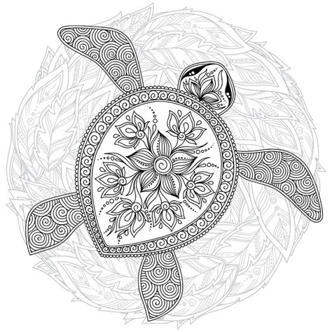 Adult Coloring Pages Of Sea Turtle Zentangle Coloring Pages