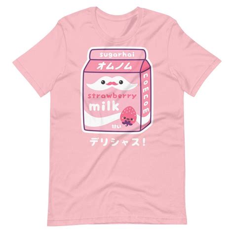Kawaii Strawberry Milk Shirts Cute Clothing Plus Sizes Etsy