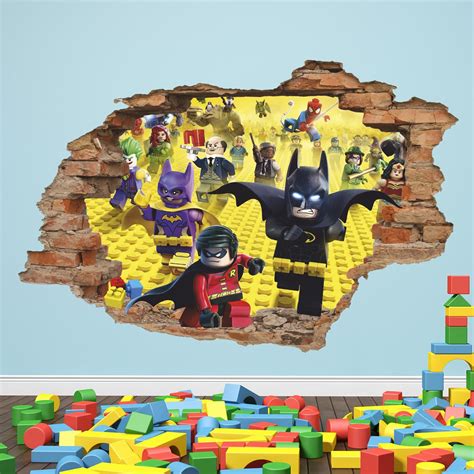 Lego 3d Wall Decal Toys Wall Sticker Lego Batman Removable Etsy