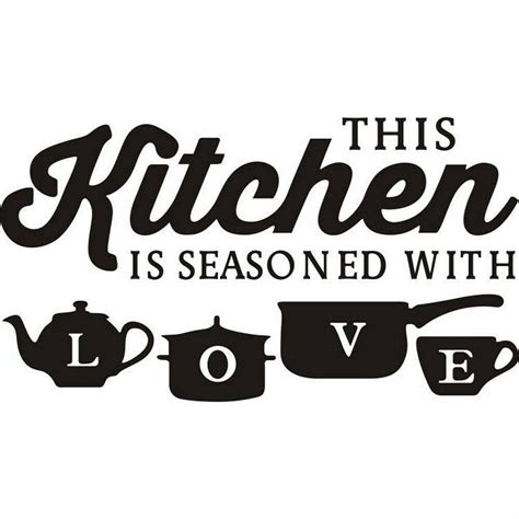 Carolilly This Kitchen Is Seasoned With Love Kitchen Wall Sticker Waterproof Removable Decor