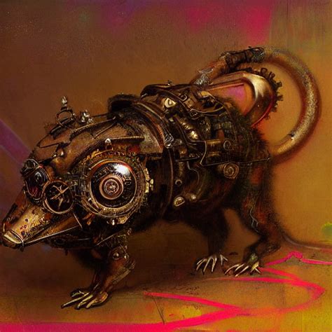 Steampunk Rat Acid 303 Psychedelic By Ruan Jia