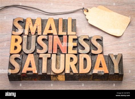 Small Business Saturday Word Abstract Text In Vintage Letterpress