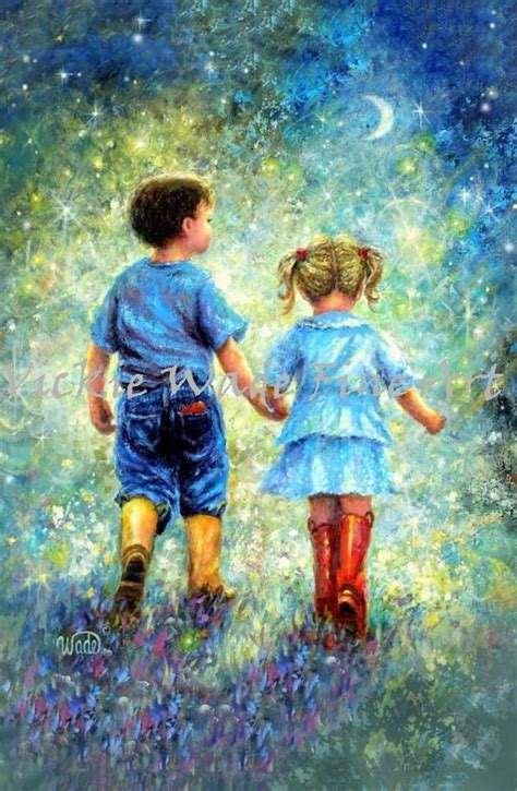 Brother Sister Art Print Big Brother Little Sister Holding Etsy