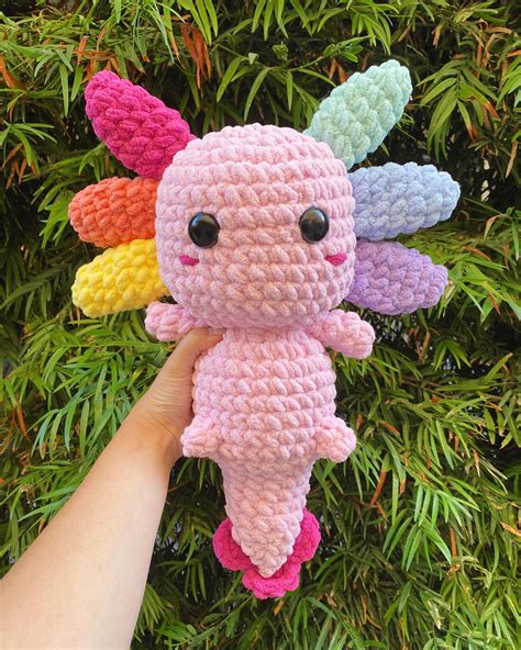 Rainbow Axolotl Pattern Digital Pdf Crochet Pattern Pride Etsy