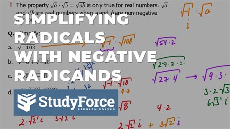 Simplifying Radicals With Negative Radicands Youtube