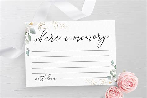Share A Memory Card Template Fully Editable Printable Funeral Etsy
