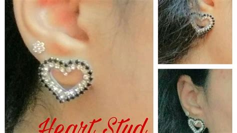 How To Make Paper Base Heart Shape Earring Stud Valentines Day