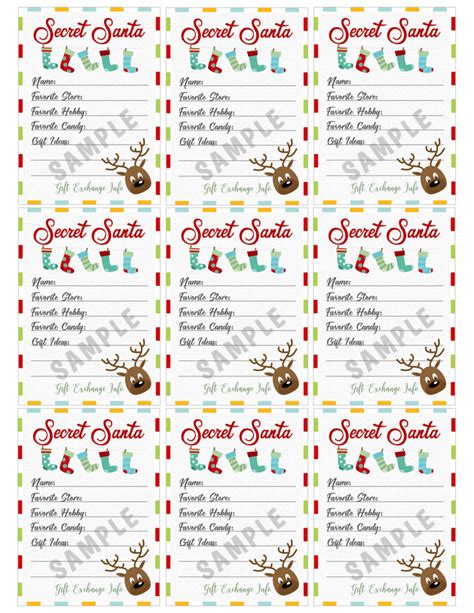 Secret Santa T Exchange Printable Pdf Christmas Party Etsy