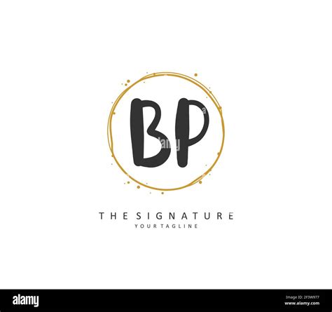 Bp Initial Letter Handwriting And Signature Logo A Concept Handwriting