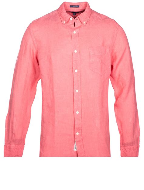 Gant Regular Fit Garment Dyed Linen Shirt Rapture Rose