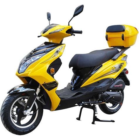 200cc Gas Moped Scooter Super 200 Yellow Automatic Cvt Big Power
