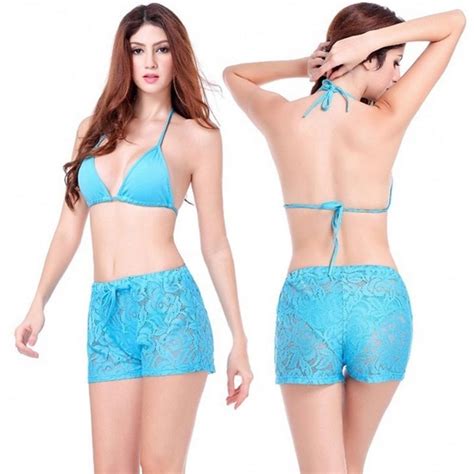 Buy Sexy Beach Cover Up Shorts Women Lace Knitted