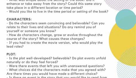 Discussion Questions for Any Book - Mary Hanna Wilson