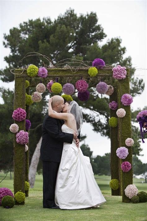 Love The Use Of The Purple Wedding Arch Flowers Diy Wedding