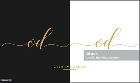 Od Or Do Alphabet Letters Luxury Logo Vector Design Stock Illustration