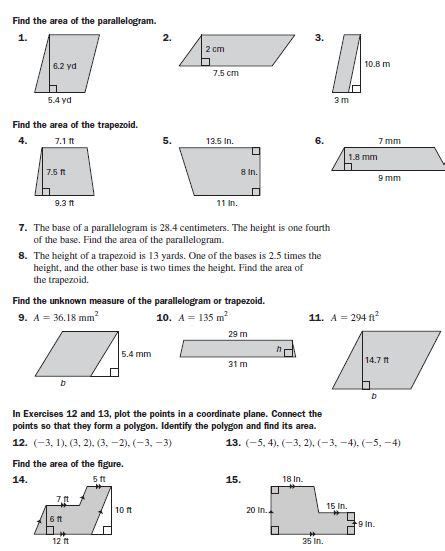 Trapezoid Perimeter And Area Worksheets Parschlist
