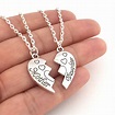 Mother Daughter Necklace Set Silver Heart Matching Necklaces - Etsy