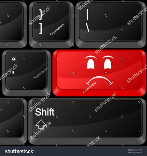 Keyboard Computer Button Angry Face Vector Illustration 56969137