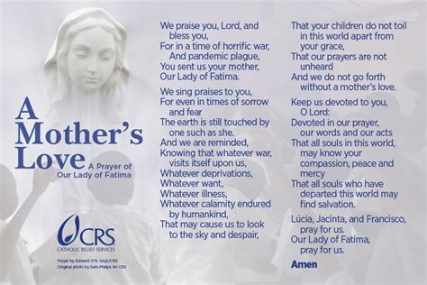 A Catholic Prayer For Mothers Crs