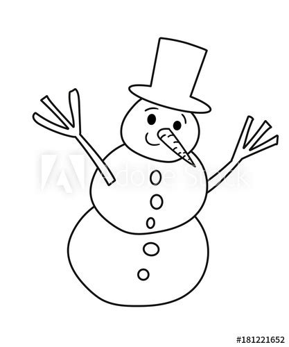 Auch die winterzeit ist eine tolle bastelzeit. Schneemann Ausmalbild - kaufen Sie diese Vektorgrafik und ...