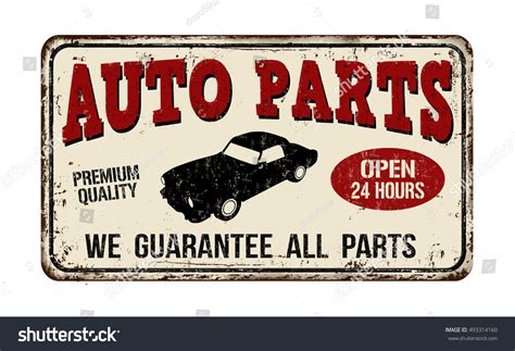 Auto Parts Vintage Rusty Metal Sign Stock Vector Royalty Free