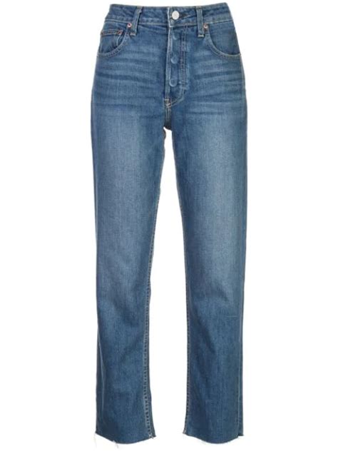 Trave Denim High Rise Straight Jeans In Blue Modesens