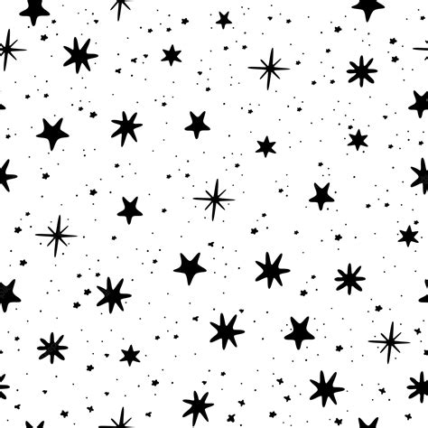 Premium Vector Starry Sky Hand Drawn Black Silhouettes Of Stars On