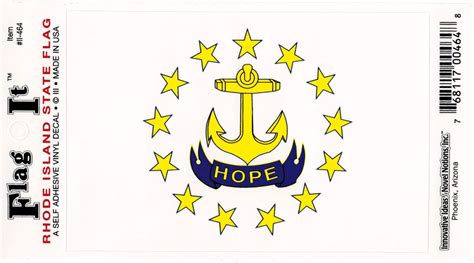 Rhode Island State Flag Car Decal Sticker Pack Of 2 White 325 X