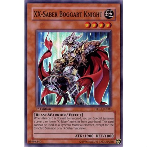 Her image is like a languid, large dog affected by the summer heat. XX-Saber Boggart Knight TSHD-EN000 1st Edition Yu-Gi-Oh! Card