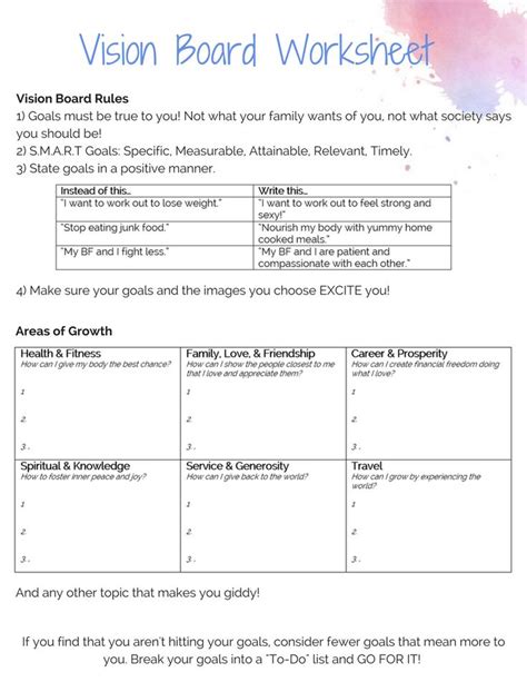 Vision Planning Worksheet