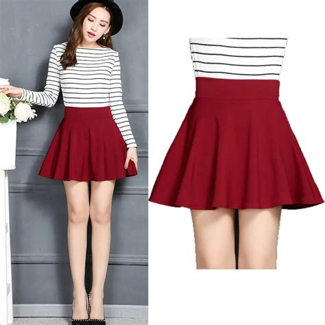 Snow Pinnacle Women Spring Summer Skirt Casual Solid High Waist A Line Cotton Skirts Office Lady