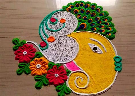 Ganesh Rangoli Image Rangoli Designs Diwali Easy Rangoli Designs