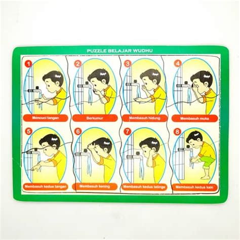 Berhentinya penyebab hadats dengan demikian maka orang yang berwudhu sambil kencing misalnya, maka hukum wudhunya tidak sah. Puzzle Anak Belajar Wudhu Pusaka Dunia