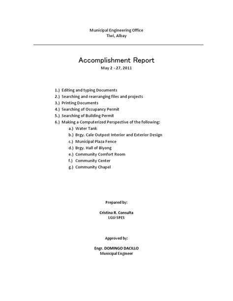 Accomplishment Report Pdf