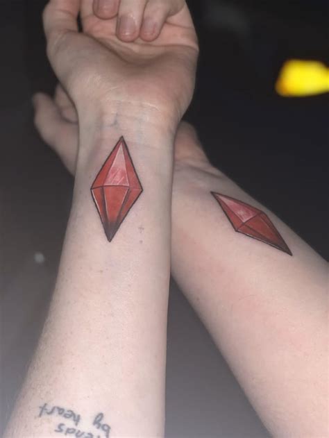 My Childhood Best Friend And I Got Matching Red Plumbob Tattoos R