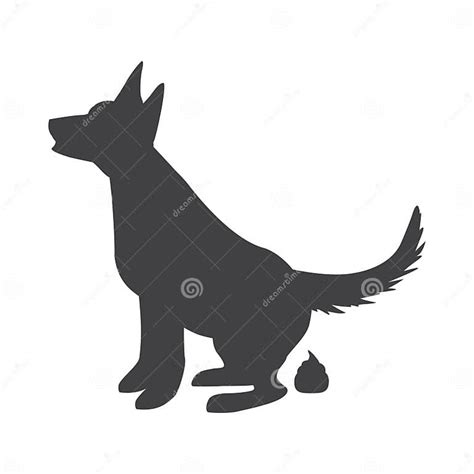 Poop Dog Silhouette Dog Pooping Vector Sign For Warning Symbol Black