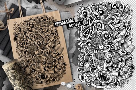 Handmade Graphic Doodle Illustration On Yellow Images Creative Store