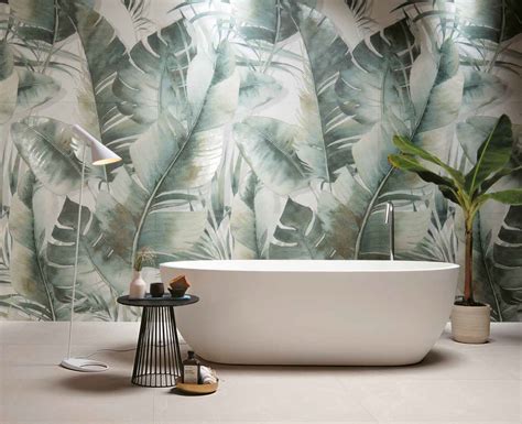 Tropical Wallpaper Tile Tropical Wallpaper Bathtub Design Design Trends