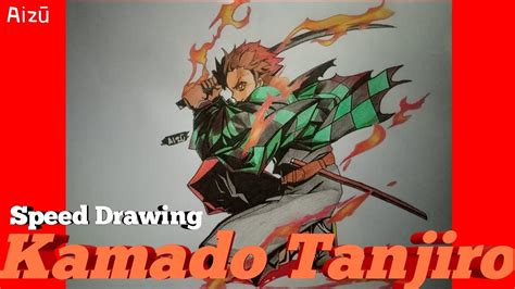 Speed Drawing Kamado Tanjiro Hinokami Kagura Fire Breathing