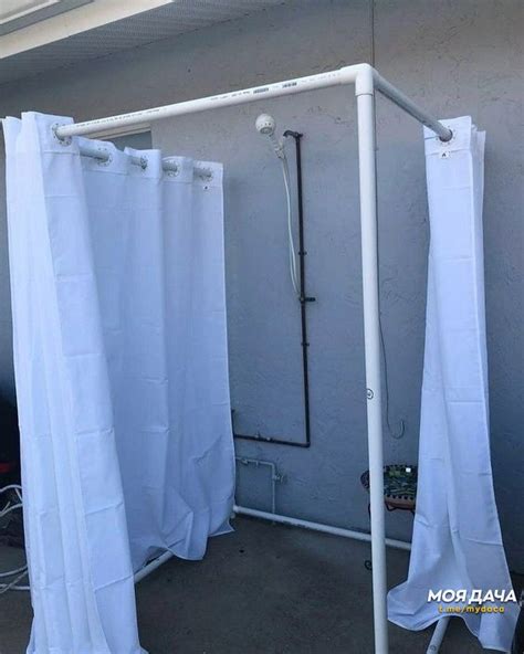Outdoor Shower Enclosure Shower Tent Diy Shower Shower Ideas Shower Curtains Porch Curtains