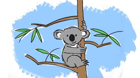 How To Draw A Cute Cartoon Koala Youtube