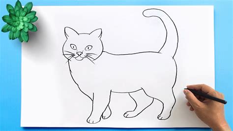 Easy Cat Drawing For Kids Nipodgd