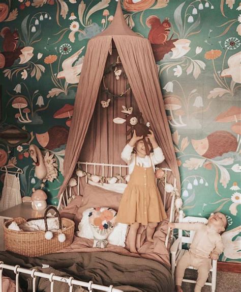 Mushroom Forest Mural In 2021 Woodland Wallpaper Kids Room Design